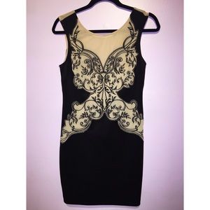 Black and Tan Patterned Dress